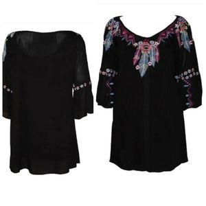 Vintage Collection‎ Maui Tunic Embroidered Rayon.